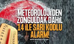 Meteoroloji'den Zonguldak Dahil 14 İle Sarı Kodlu Alarm
