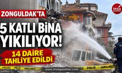 Zonguldak’ta 5 Katlı Bina Yıkılıyor! 14 Daire Tahliye Edildi