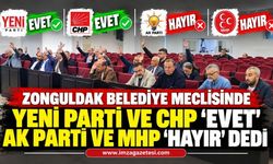 Zonguldak Belediye Meclisinde Yeni Parti ve CHP 'Evet" AK Parti ve MHP "Hayır" Dedi
