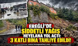 Ereğli’de Şiddetli Yağış Heyelana Yol Açtı: 3 Katlı Bina Tahliye Edildi!