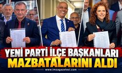 Yeni Parti İlçe Başkanları Mazbatalarını Aldı