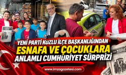 Yeni Parti Kozlu İlçe Başkanlığından Esnafa ve Çocuklara Anlamlı Cumhuriyet Sürprizi