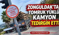 Zonguldak’ta Tomruk Yüklü Kamyon Tedirgin Etti…
