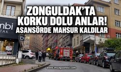 Zonguldak’ta Korku Dolu Anlar... Asansörde Mahsur Kaldılar