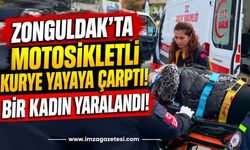 Zonguldak’ta Motosikletli Kurye Yayaya Çarptı! Bir Kadın Yaralandı