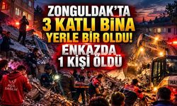 Zonguldak'ta 3 Katlı Bina Yerle Bir Oldu! 1 Kişinin cansız bedenine Ulaşıldı
