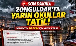 Zonguldak’ta Eğitime 1 Gün Ara Verildi! Valilikten 16 Ekim İçin Kritik Karar