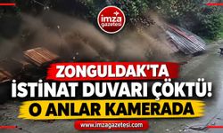 Zonguldak'ta İstinat Duvarı Çöktü! O Anlar Kamerada