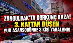 Zonguldak'ta Korkunç Kaza! 3. Kattan Düşen Yük Asansöründe 3 Kişi Yaralandı