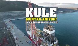 Yavuz Sondaj Gemisi'nin kule montajı çalışmaları sürüyor...