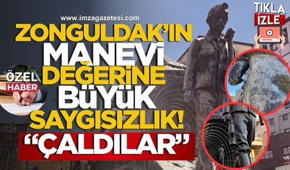 Zonguldak'ın manevi değerine büyük saygısızlık! "Madenci Anıtı"nın fenerini çaldılar!