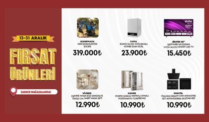 Birbirinden güzel ürünler 13-31 Aralık'ta Fırsat Ürünleriyle 7A'da... Bu fırsat kaçmaz!