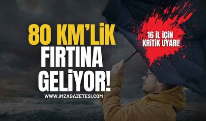 80 Km’lik Fırtına Geliyor! 16 İl İçin Kritik Uyarı!