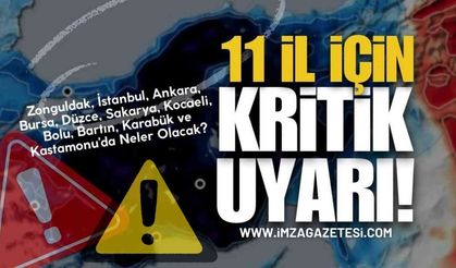 Zonguldak, Ankara, İstanbul, Bursa, Sakarya, Kocaeli, Düzce, Bolu, Bartın, Karabük ve Kastamonu'da hava durumu