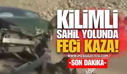 Kilimli Sahil Yolunda Kaza: Araba Paramparça Oldu!