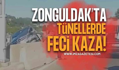 Zonguldak Şaban Teoman Durali Tünelleri'nde Otomobil Devrildi
