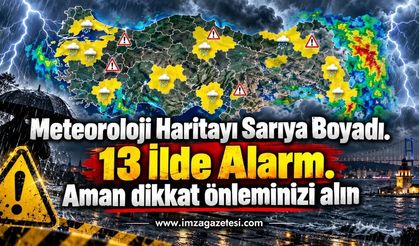 Meteoroloji Haritayı Sarıya Boyadı. 13 İlde Alarm.