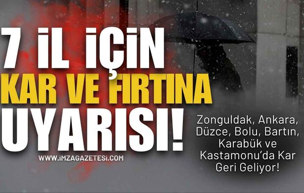 Zonguldak, Ankara, Düzce, Bolu, Bartın, Karabük ve Kastamonu’da Kar Geri Geliyor!