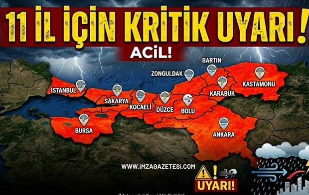Zonguldak, Ankara, İstanbul, Bursa, Sakarya, Kocaeli, Düzce, Bolu, Bartın, Karabük ve Kastamonu hava durumu