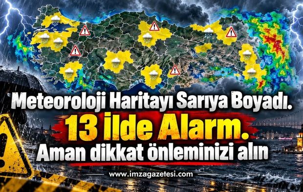 Meteoroloji Haritayı Sarıya Boyadı. 13 İlde Alarm.