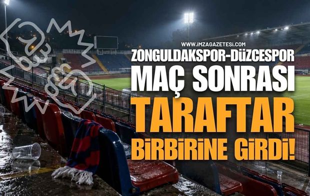 Zonguldakspor-Düzcespor Maçı Sonrası Taraftarlar Birbirine Girdi!