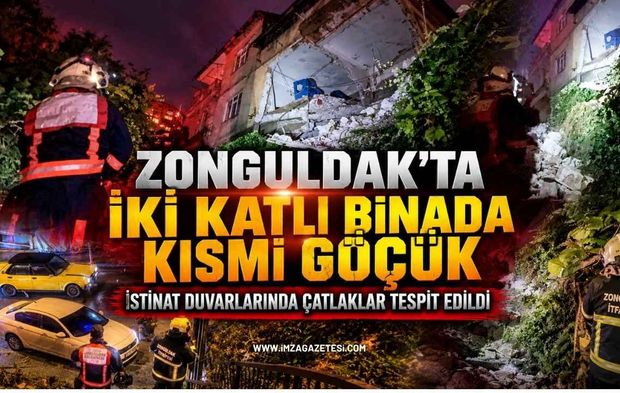 Zonguldak’ta İki Katlı Binada Kısmi Göçük!