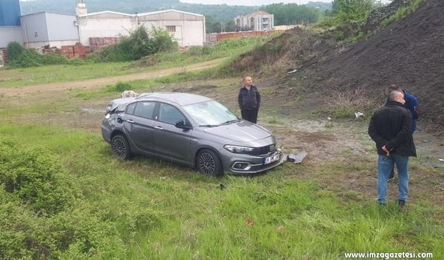 Kontrolü Kaybetti, Şarampole Yuvarlandı!