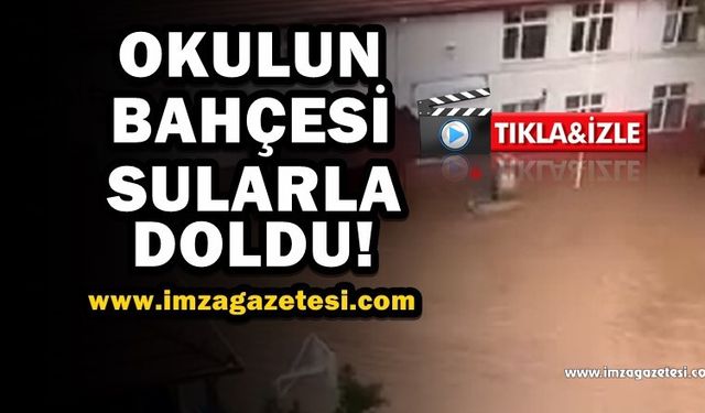 Okulun bahçesi suyla doldu!