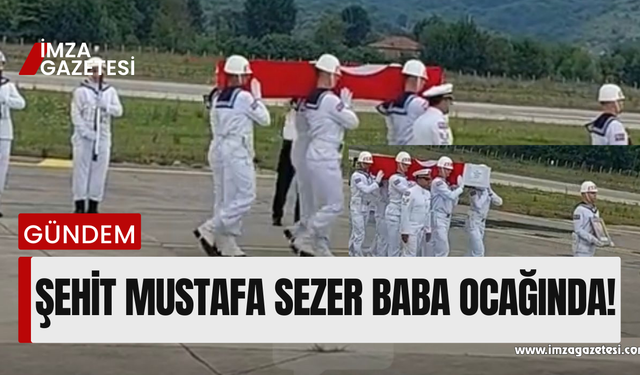 Şehit Mustafa Sezer’in naaşı hava yoluyla Zonguldak’a getirildi