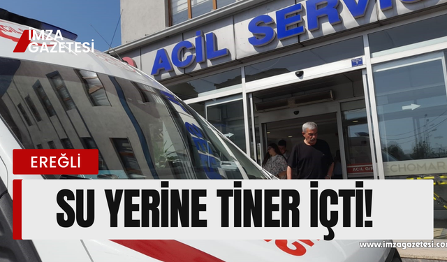 Yanlışlıkla su yerine tiner içti!