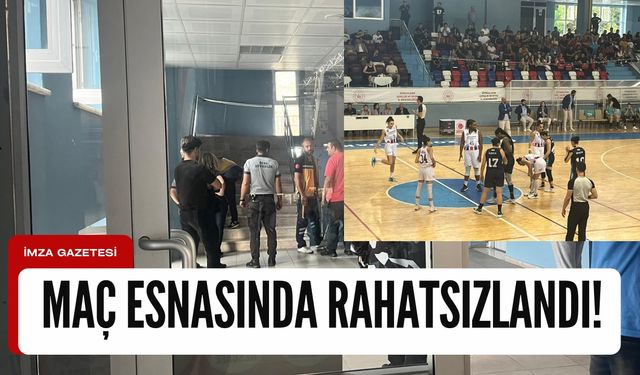 Basket maçında bir genç rahatsızlandı! 