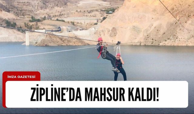 Belediye Başkanı zipline'da mahsur kaldı!