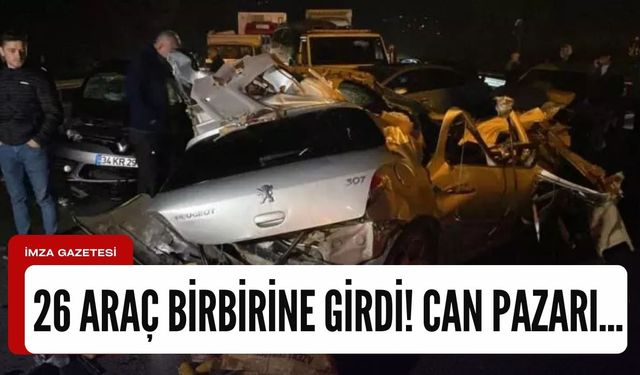 26 araç birbiriyle çarpıştı! Çok sayıda yaralı...