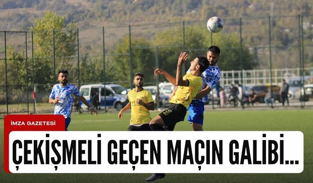 Kilimli Belediyespor ile Gökçebeyspor'un çekişmeli maçında tek gol...