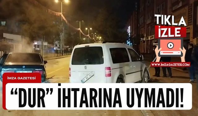 Polisin dur ihtarına uymadı, duran arabaya çarptı!