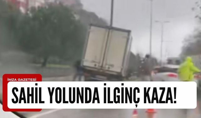 Sahil yolunda kaza! Ekipler sevk edildi