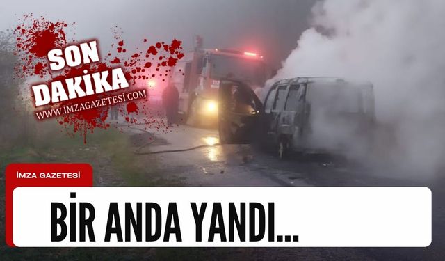 Kastamonu’nun ilçesinde seyir halindeki otomobil yandı!