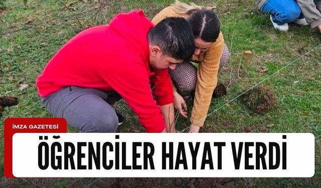 Öğrenciler fidanlara hayat verdi!