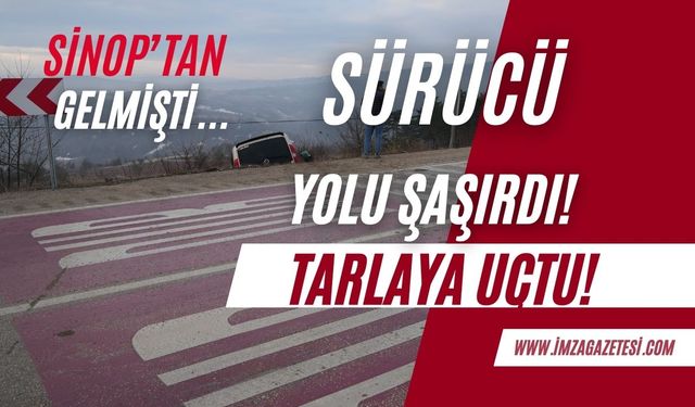 Araç tarlaya uçtu!