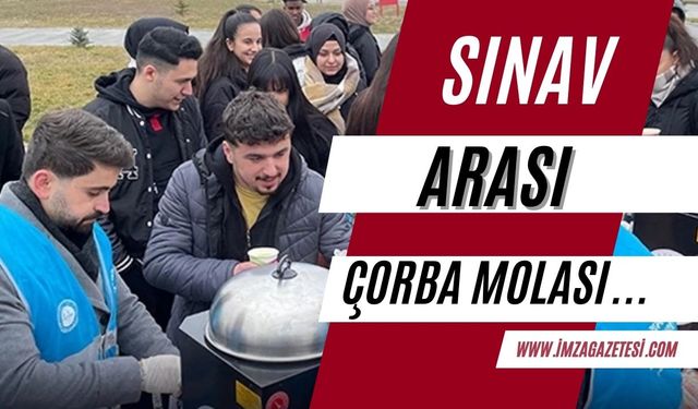 Üniversite öğrencilerine moral niyetiyle "sınav arası çorba molası" düzenledi...