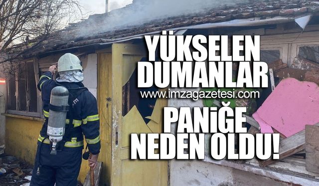 Yükselen dumanlar paniğe neden oldu!