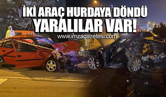 İki otomobil hurdaya döndü! Yaralılar var…