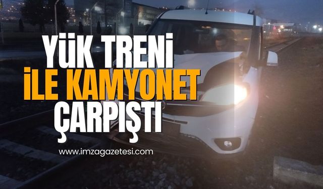 Karabük'te yük treni ile kamyonet çarpıştı!