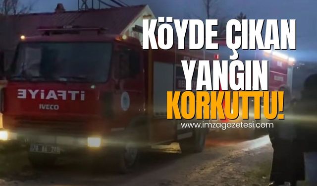 Köyde çıkan yangın korkuttu!