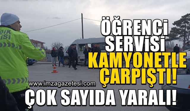 Öğrenci servisi kamyonetle çarpıştı! Çok sayıda yaralı...