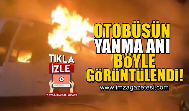 Zonguldak-Bartın yolunda cayır cayır yanan yolcu otobüsünden ilk görüntüler!