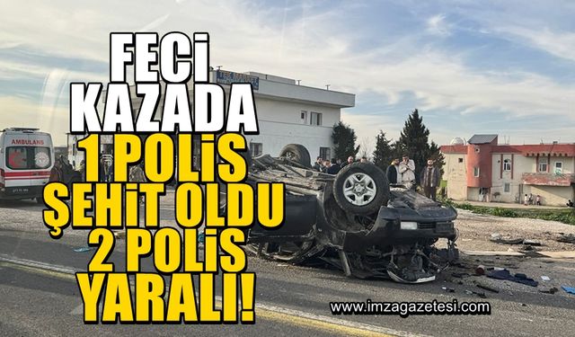 Cumhurbaşkanı Recep Tayyip Erdoğan'ın mitinginden dönen polis aracı kaza yaptı! 1 şehit 2 yaralı...