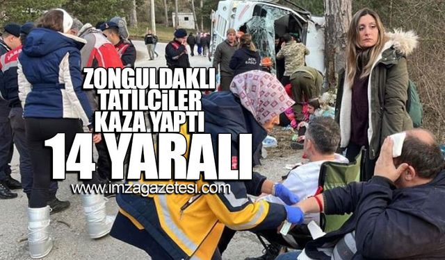 Zonguldaklı tatilciler kaza yaptı... 14 yaralı!
