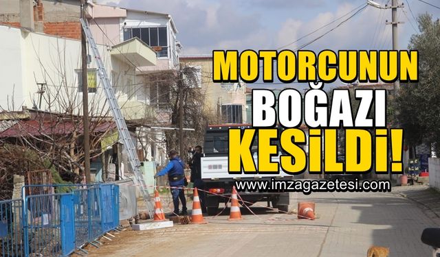 Motorcunun boğazı kesildi!