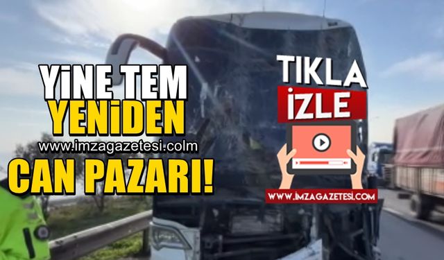 Yine TEM, yine otobüs kazası! Can pazarı...